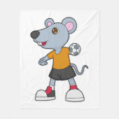 Muishandbalspeler Handball Fleece Deken (Voorkant)