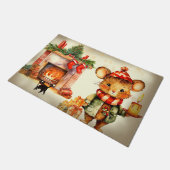 Muishuis Kerstmis Deurmat / Tapijt (Schuin)