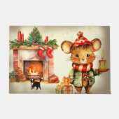 Muishuis Kerstmis Deurmat / Tapijt (Voorkant)
