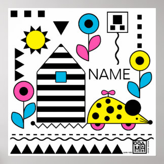 Muishuis Wheelie Mouse Poster 1 - personaliseren