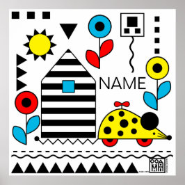 Muishuis Wheelie Mouse Poster 2- personaliseren