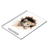 Muisje dat om het hoekje kijkt notitieboek (Linkerzijde)