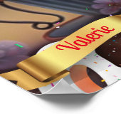 Muisje in een mok zoete lekkernijen gepersonalisee poster (Hoek)