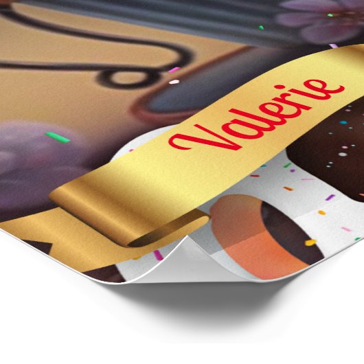 Muisje in een mok zoete traktaties gepersonaliseer poster (Hoek)