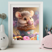 Muisje in een mok zoete traktaties gepersonaliseer poster