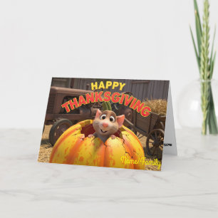 Muisje in Pompoen – Prettig Thanksgiving Boerderij Feestdagen Kaart