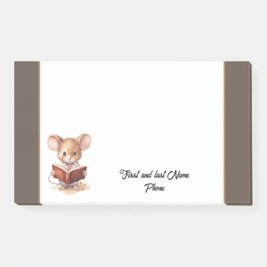 Muisje met boek post-it® notes (Voorkant)