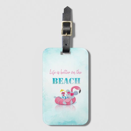 Muisje Schattig Stijlvolle Strand Bagagelabel (Voorkant (verticaal))