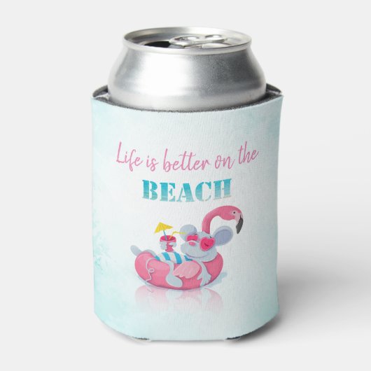 Muisje Stijlvol Strand Blikjeskoeler (Blikje Voorkant)