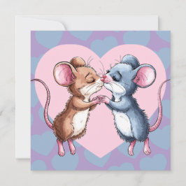 Muisjes die Valentijnshartjes Kussen Liefdeskaart Feestdagenkaart