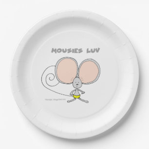 Muisjes Luv papieren bord voor feestjes