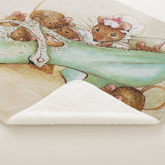 Muisjesfamilie in een schoen door Beatrix Potter Sherpa Deken (3/4)