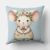 Muisjurk met Bloemenkroon Kussen (Achterkant)