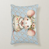 Muisjurkje met bloemen Bloemenkrans Accent Kussen (Voorkant(Verticaal))