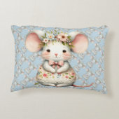 Muisjurkje met bloemen Bloemenkrans Accent Kussen (Achterkant)