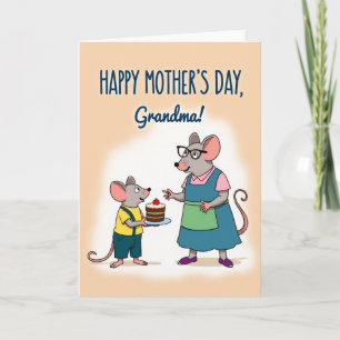 Muiskaart voor lieve oma-dag kaart