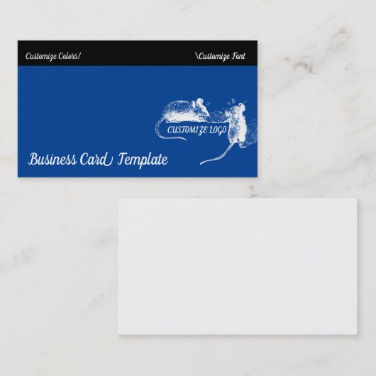 Muiskaas Art - Twee muizen Visitekaartje (Voorkant / Achterkant)