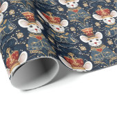 Muiskoning, Elegant Blauw Notenkraker Classic Cadeaupapier (Rol Hoek)