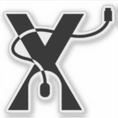 Muisletter X-monogram Sticker (Voorkant)