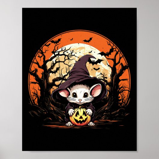 Muisliefhebber Halloween Spooky Ghost kostuumstijl Poster (Voorkant)