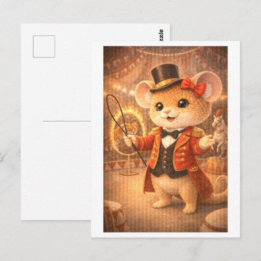 Muismanager als circusdirecteur briefkaart (Voorkant / Achterkant)