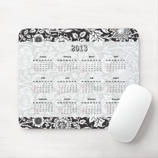 Muismat 2013 agenda zwart-wit (Met muis)