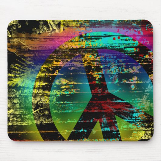 Muismat Abstract digitaal graffiti regenboog vrede (Voorkant)