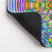 Muismat Abstract Psychedelisch Design, Blauw Goud (Hoek)