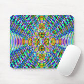 Muismat Abstract Psychedelisch Design, Blauw Goud (Met muis)