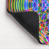 Muismat Abstract Psychedelisch Design, Rood Blauw (Hoek)