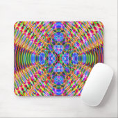 Muismat Abstract Psychedelisch Design, Rood Blauw (Met muis)