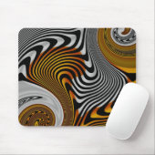 Muismat Abstract Sinaasappel Zwart Zilver Design (Met muis)