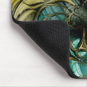 Muismat Abstracte Kunst Metaal Goud Teal Glas (Hoek)