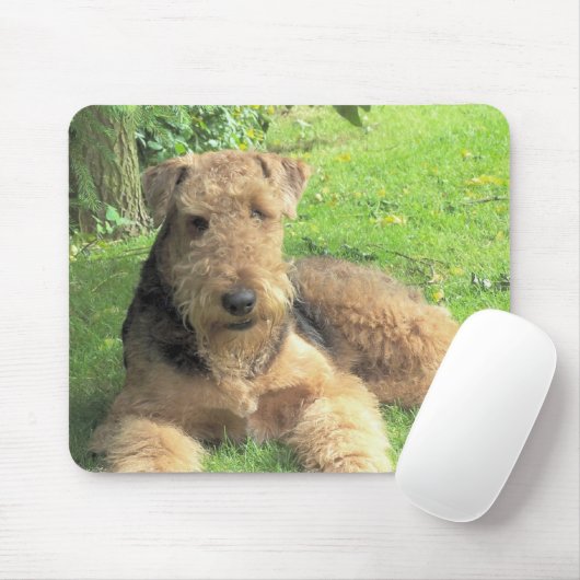 Muismat Airedale Terrier (Met muis)