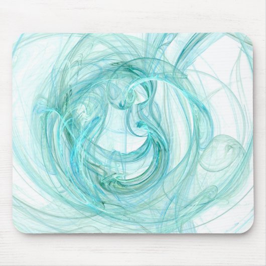 Muismat: Aqua Unieke Abstracte Fractal Art! Muismat (Voorkant)