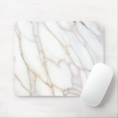 Muismat beige en witte marmer (Met muis)