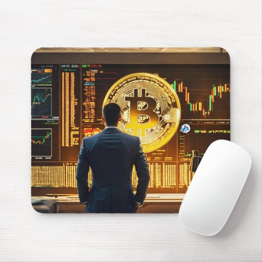 Muismat Bitcoin logo-ontwerp (Met muis)