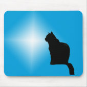 Muismat - Black Cat Silhouette en Star (Voorkant)