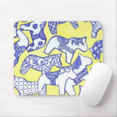 Muismat blauwe en witte paarden (Met muis)