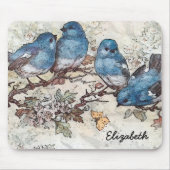 Muismat blauwe vogels (Voorkant)