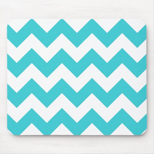 Muismat blauwgroen en witte Chevron (Voorkant)