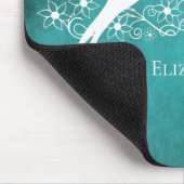 Muismat blauwgroen vedervogels Floral Vine (Hoek)