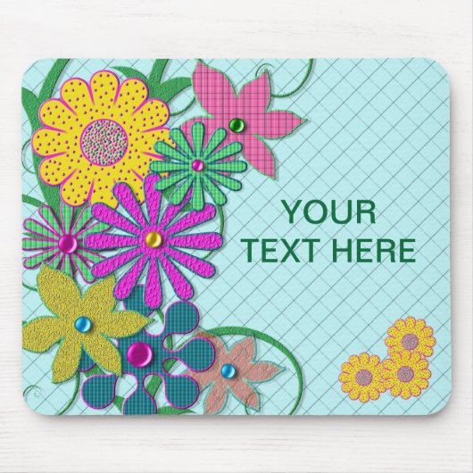 MUISMAT - BRIGHT FLOWERS - PERSONALIZE (Voorkant)