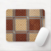 Muismat bruin en tan Geometric Textile (Met muis)