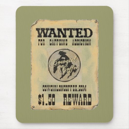 Muismat "Cowgirl on Coffee" WENS POSTER (Voorkant)
