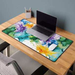 Muismat & Desk Mat met Waterverf Abstracte Vlek