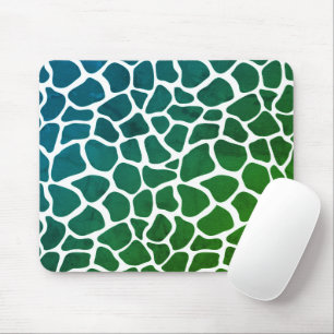 Muismat - Dierenprint Giraffe Groen/Blauw
