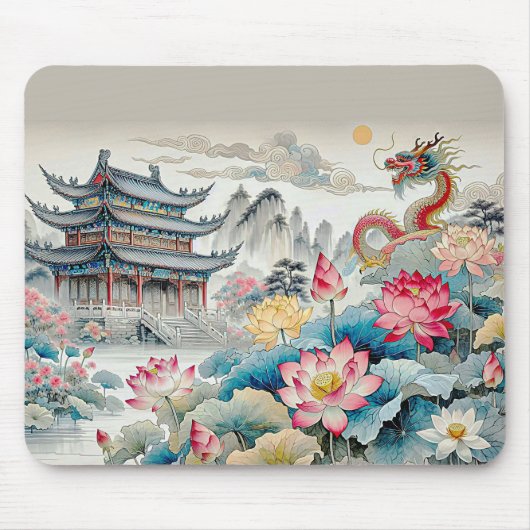 MUISMAT - Een draak, een pagode en een bloementuin (Voorkant)