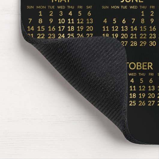 Muismat Faux Gold en Black Yarly Calendar 2023 (Hoek)