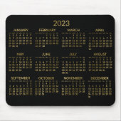 Muismat Faux Gold en Black Yarly Calendar 2023 (Voorkant)